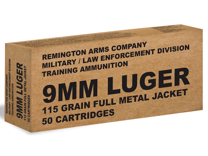 Remington Military/Law Enforcement Training Ammunition 9mm Luger 115 ...